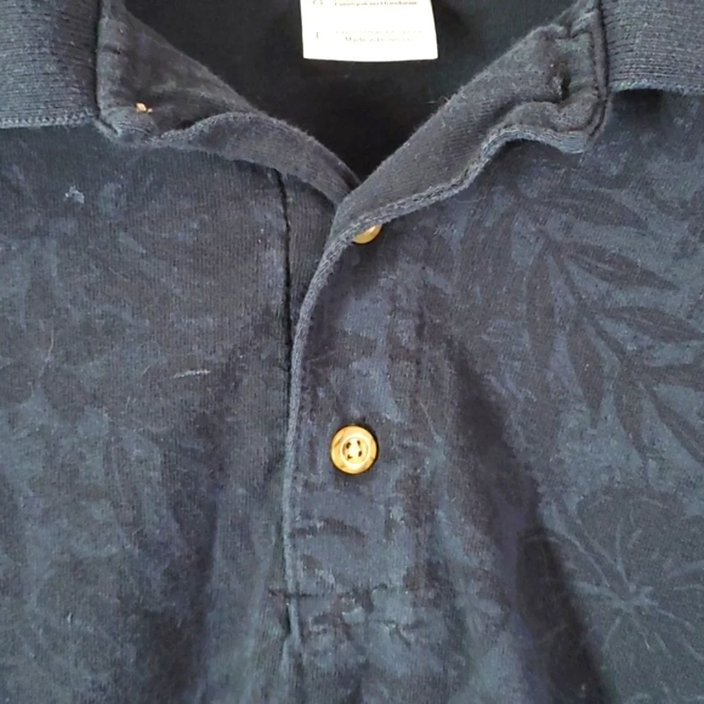 Panama Jack Sea Surf Tropical Beach Print Black Short Sleeve Polo Men's Size L - Picture 11 of 17